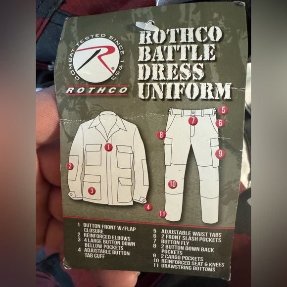 Rothco NEW Red Camo Tactical BDU Pants Camping EMS Army Pants Men’s Size Small - Picture 10 of 13